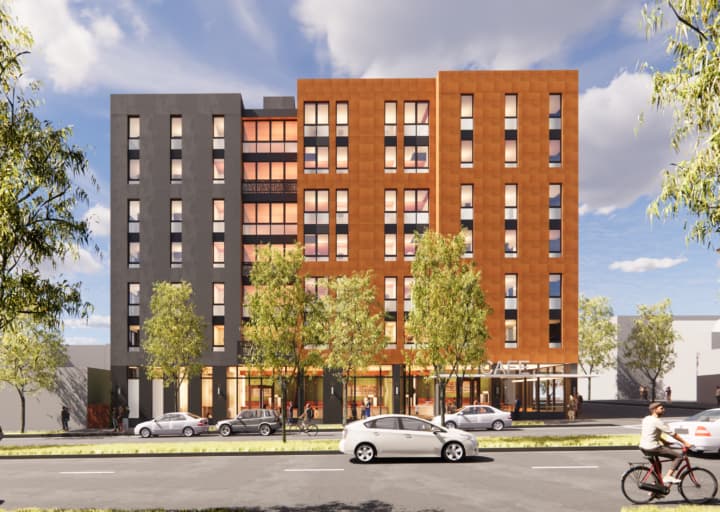 Photograph of the completed Panoramic Northside building at 1752 Shattuck Avenue, Berkeley